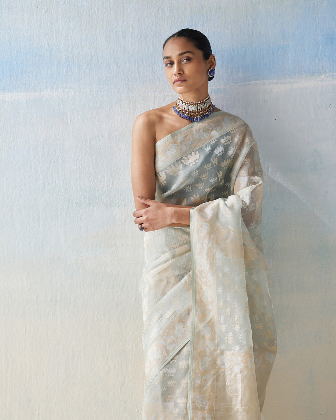 Real Zari Organza Silk Saree
