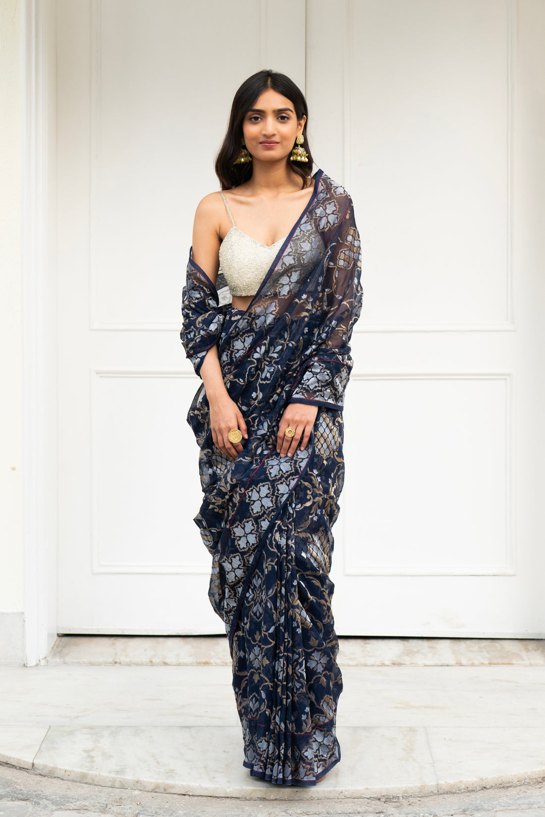 Real Zari Jamdani Cotton Silk Saree