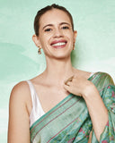 Daivika Jangala Green Handwoven Real Zari Silk saree
